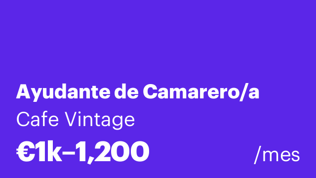 Ayudante de Camarero/a