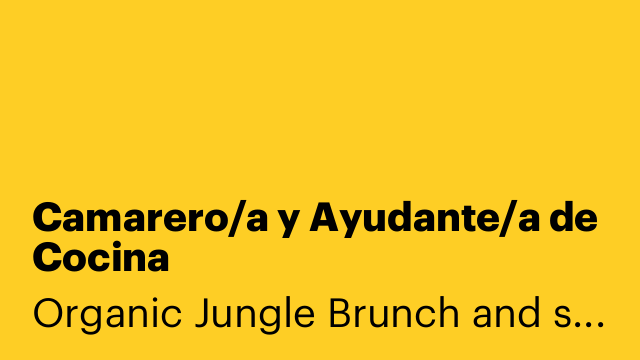 Camarero/a y Ayudante/a de Cocina