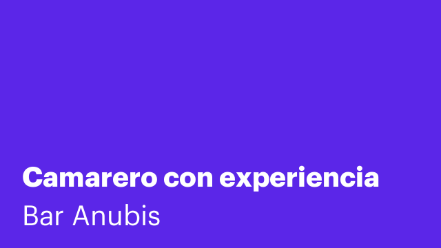Camarero con experiencia