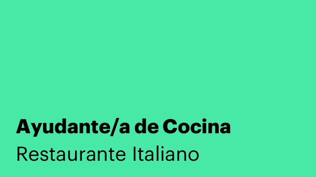 Ayudante/a de Cocina