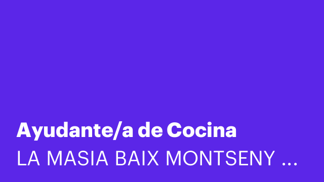 Ayudante/a de Cocina
