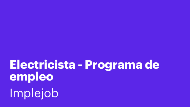 Electricista - Programa de empleo