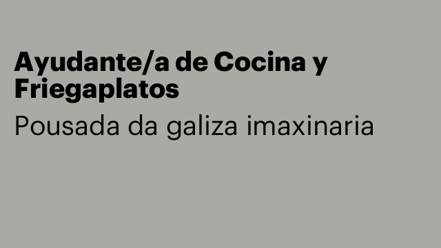 Ayudante/a de Cocina y Friegaplatos