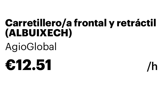 Carretillero/a frontal y retráctil (ALBUIXECH)