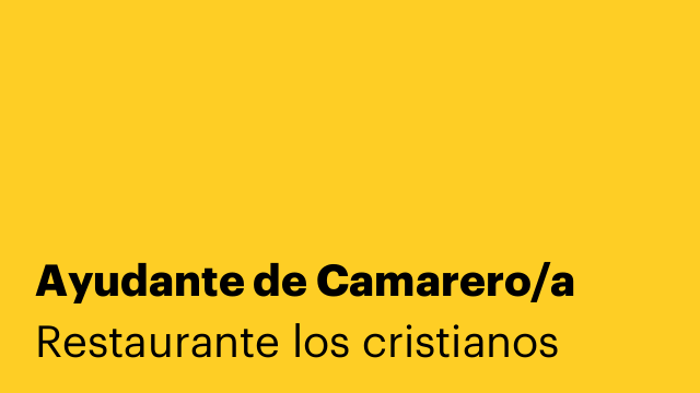 Ayudante de Camarero/a