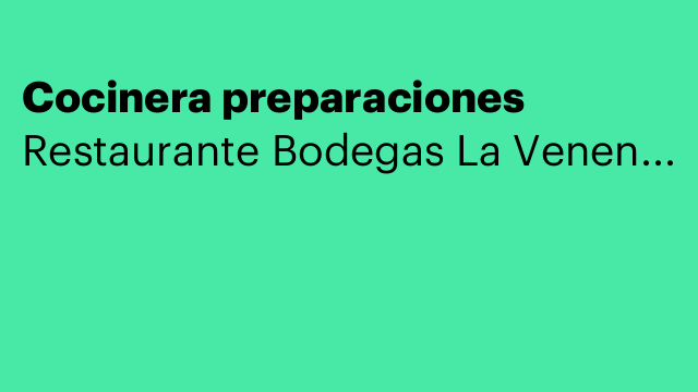 Cocinera preparaciones