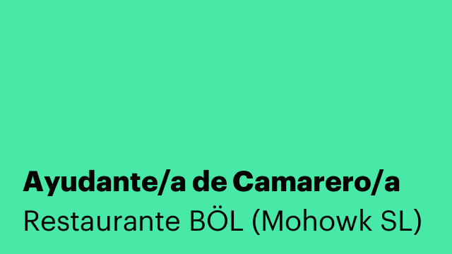 Ayudante/a de Camarero/a