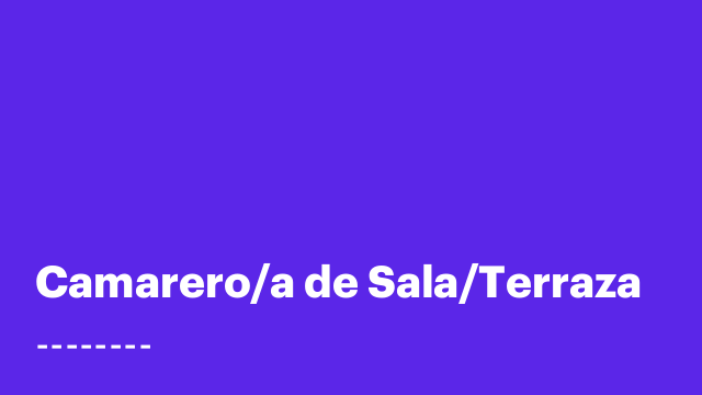 Camarero/a de Sala/Terraza