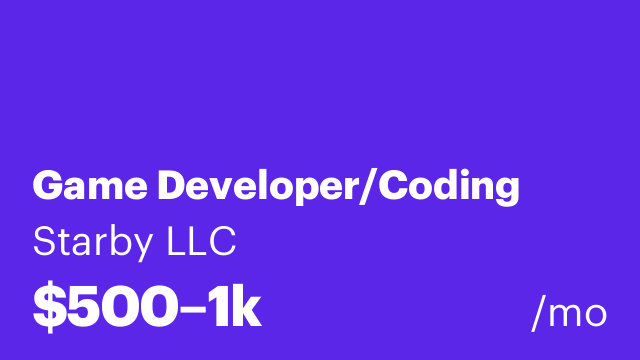 Game Developer/Coding
