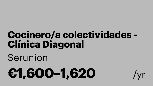 Cocinero/a colectividades - Clínica Diagonal