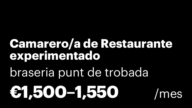 Camarero/a de Restaurante experimentado