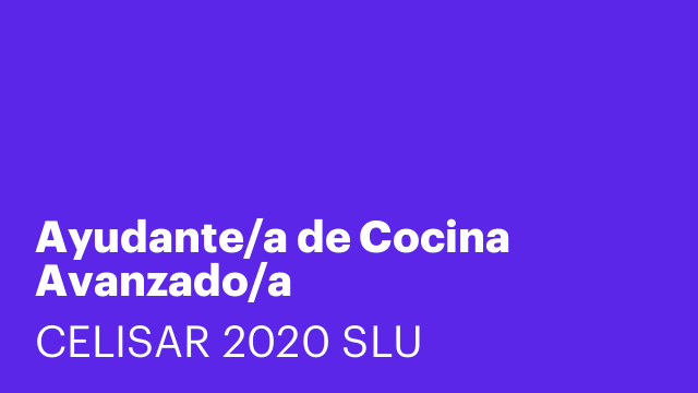 Ayudante/a de Cocina Avanzado/a