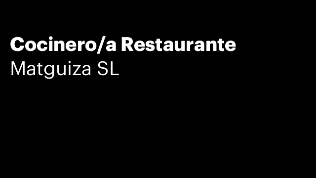 Cocinero/a Restaurante