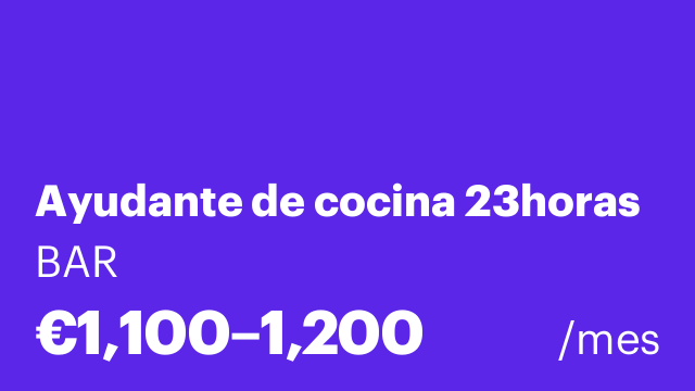 Ayudante de cocina 23horas