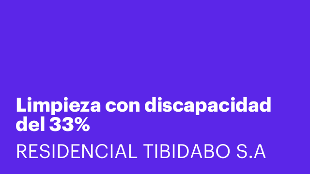 Limpieza con discapacidad del 33%