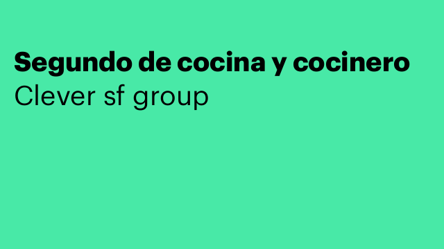Segundo de cocina y cocinero