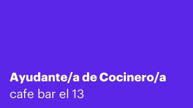 Ayudante/a de Cocinero/a