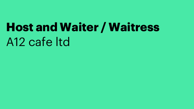 Host and Waiter / Waitress