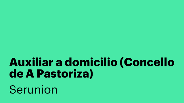 Auxiliar a domicilio (Concello de A Pastoriza)