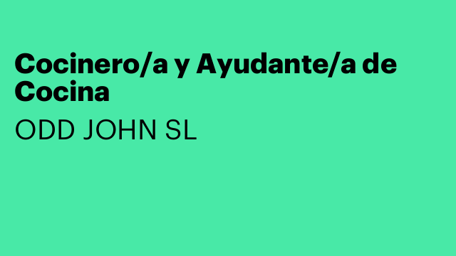 Cocinero/a y Ayudante/a de Cocina