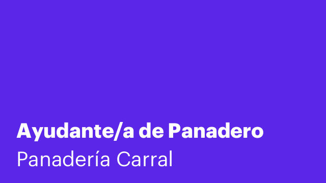 Ayudante/a de Panadero