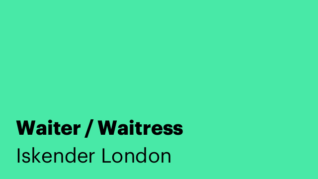 Waiter / Waitress