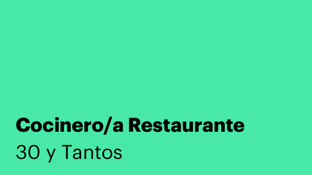 Cocinero/a Restaurante