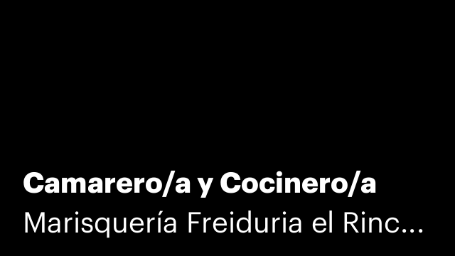 Camarero/a y Cocinero/a