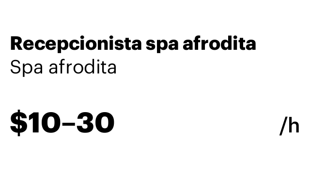 Recepcionista spa afrodita