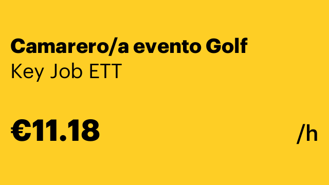Camarero/a evento Golf