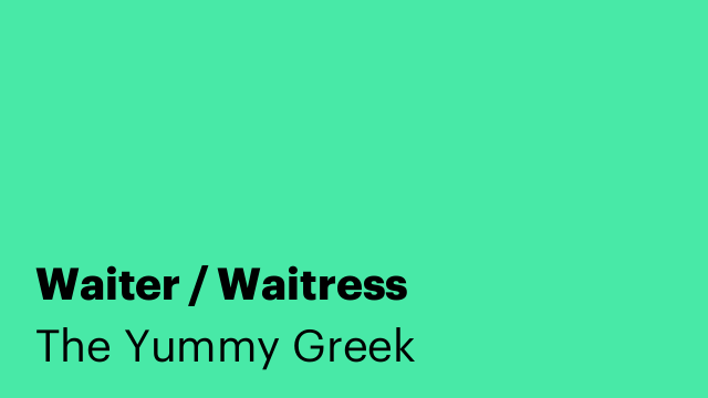 Waiter / Waitress