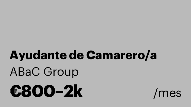Ayudante de Camarero/a