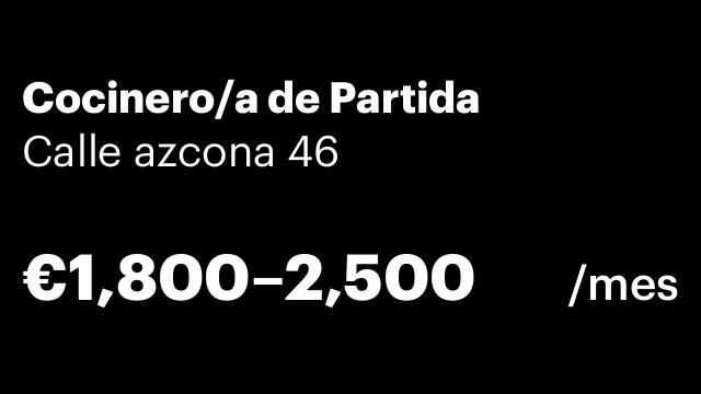 Cocinero/a de Partida