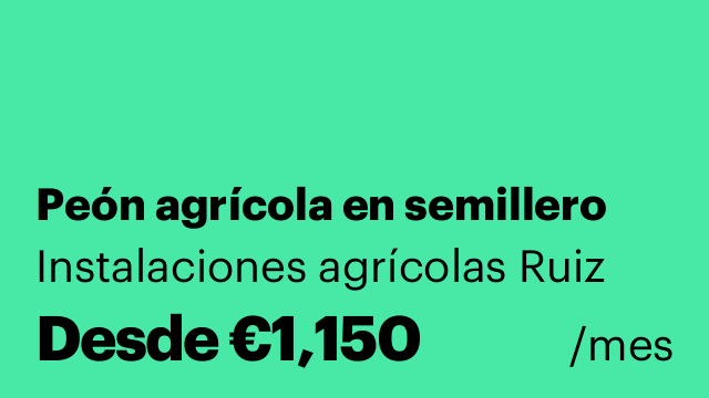 Peón agrícola en semillero
