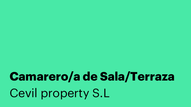 Camarero/a de Sala/Terraza