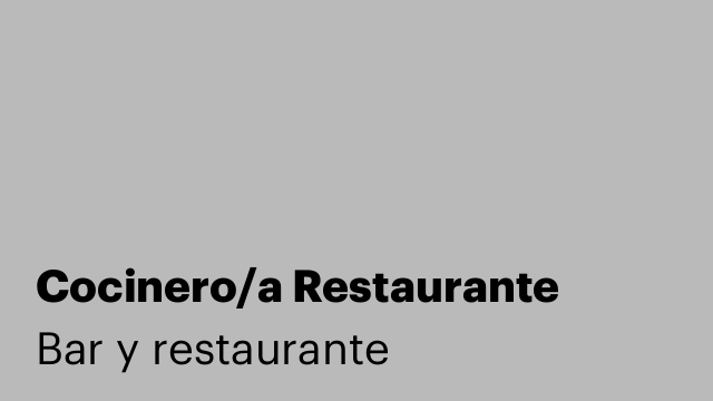 Cocinero/a Restaurante