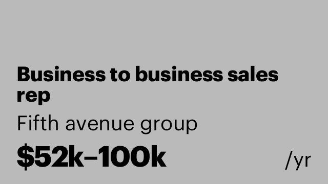 Business to business sales rep