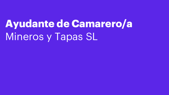 Ayudante de Camarero/a