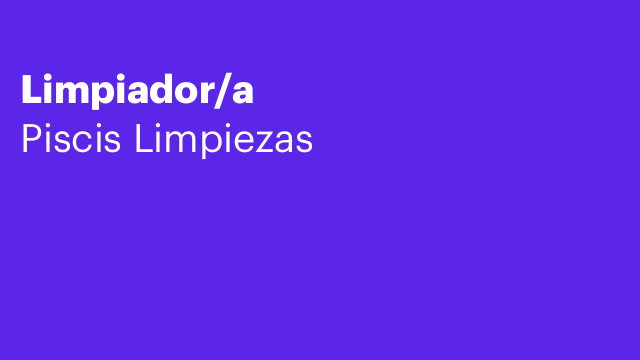 Limpiador/a