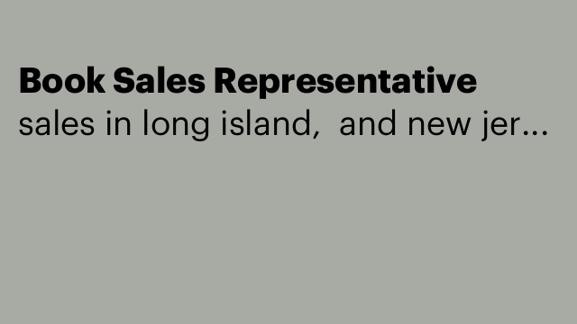 Book Sales Representative