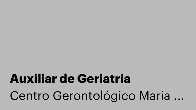 Auxiliar de Geriatría