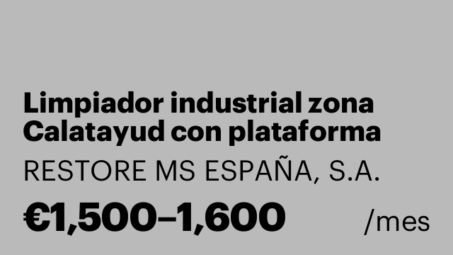 Limpiador industrial zona Calatayud con plataforma elevadora