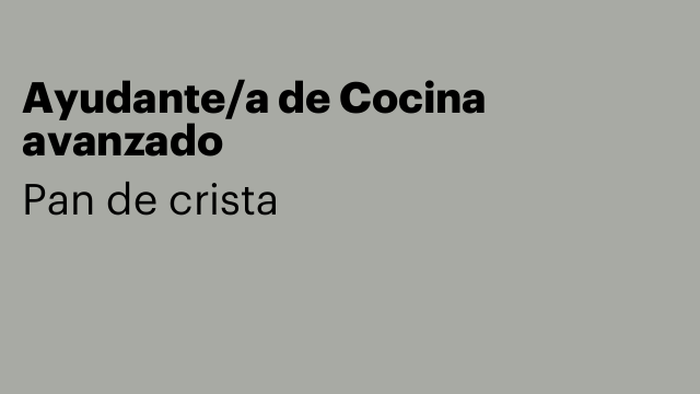 Ayudante/a de Cocina avanzado