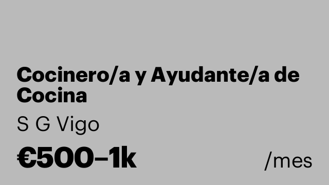 Cocinero/a y Ayudante/a de Cocina