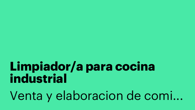 Limpiador/a para cocina industrial