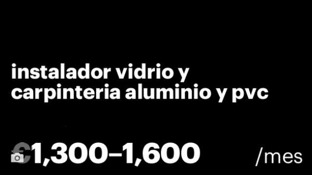 instalador vidrio y carpinteria aluminio y pvc