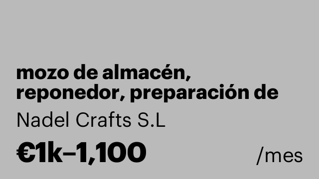 mozo de almacén, reponedor, preparación de pedidos