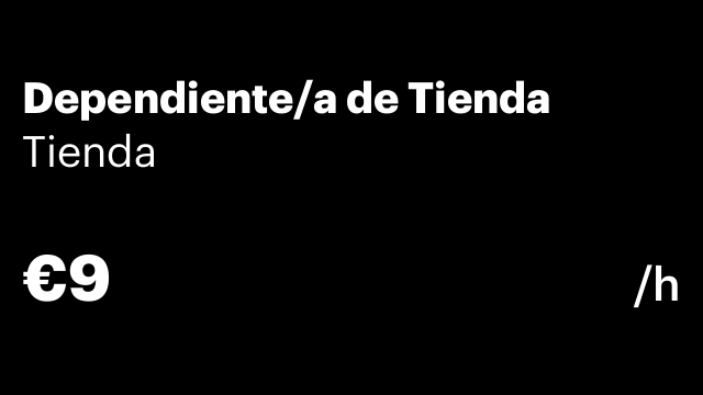 Dependiente/a de Tienda