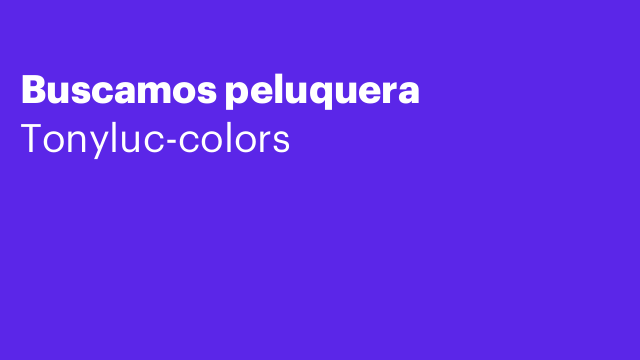 Buscamos peluquera