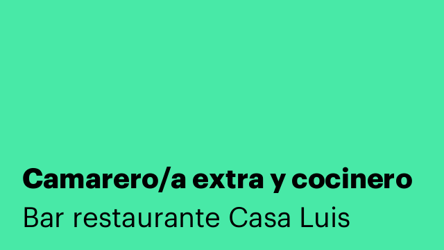 Camarero/a extra y cocinero